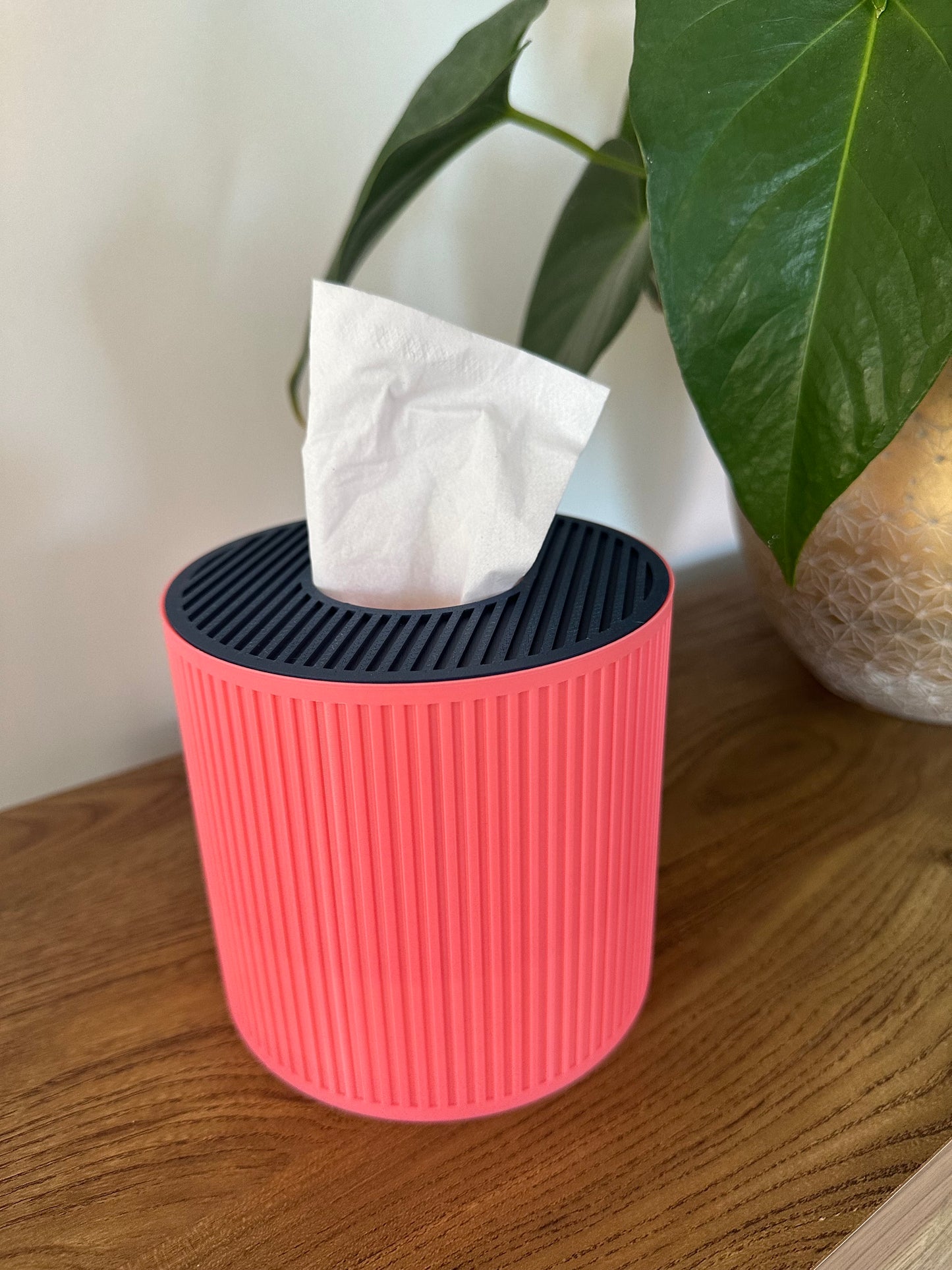 Tissue Box Cover – Blue/Pink – Cylinder