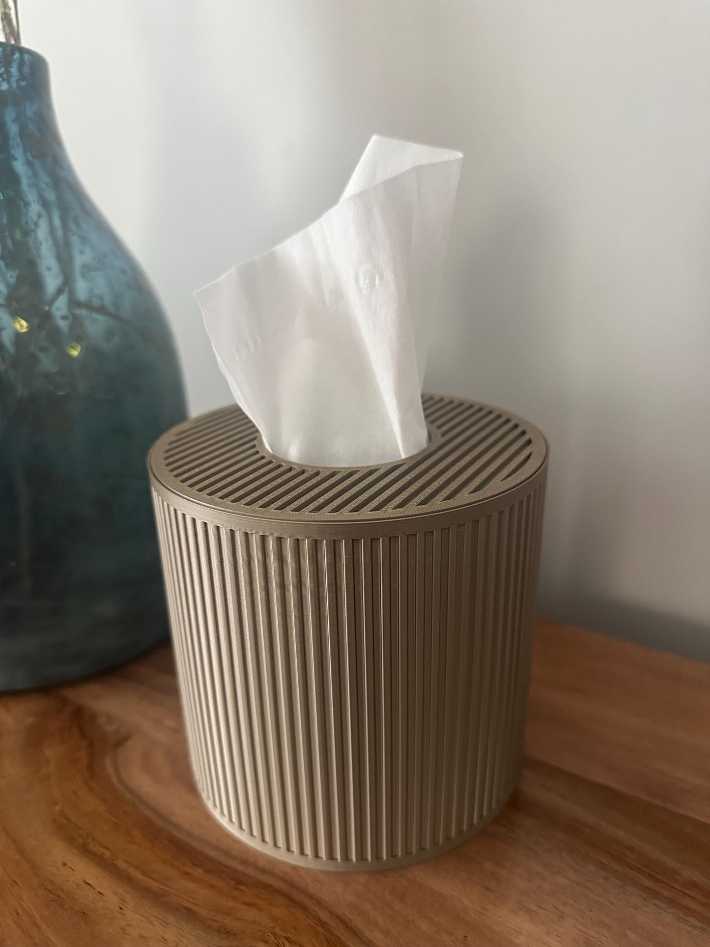 Tissue Box Cover – Gold – Cylinder
