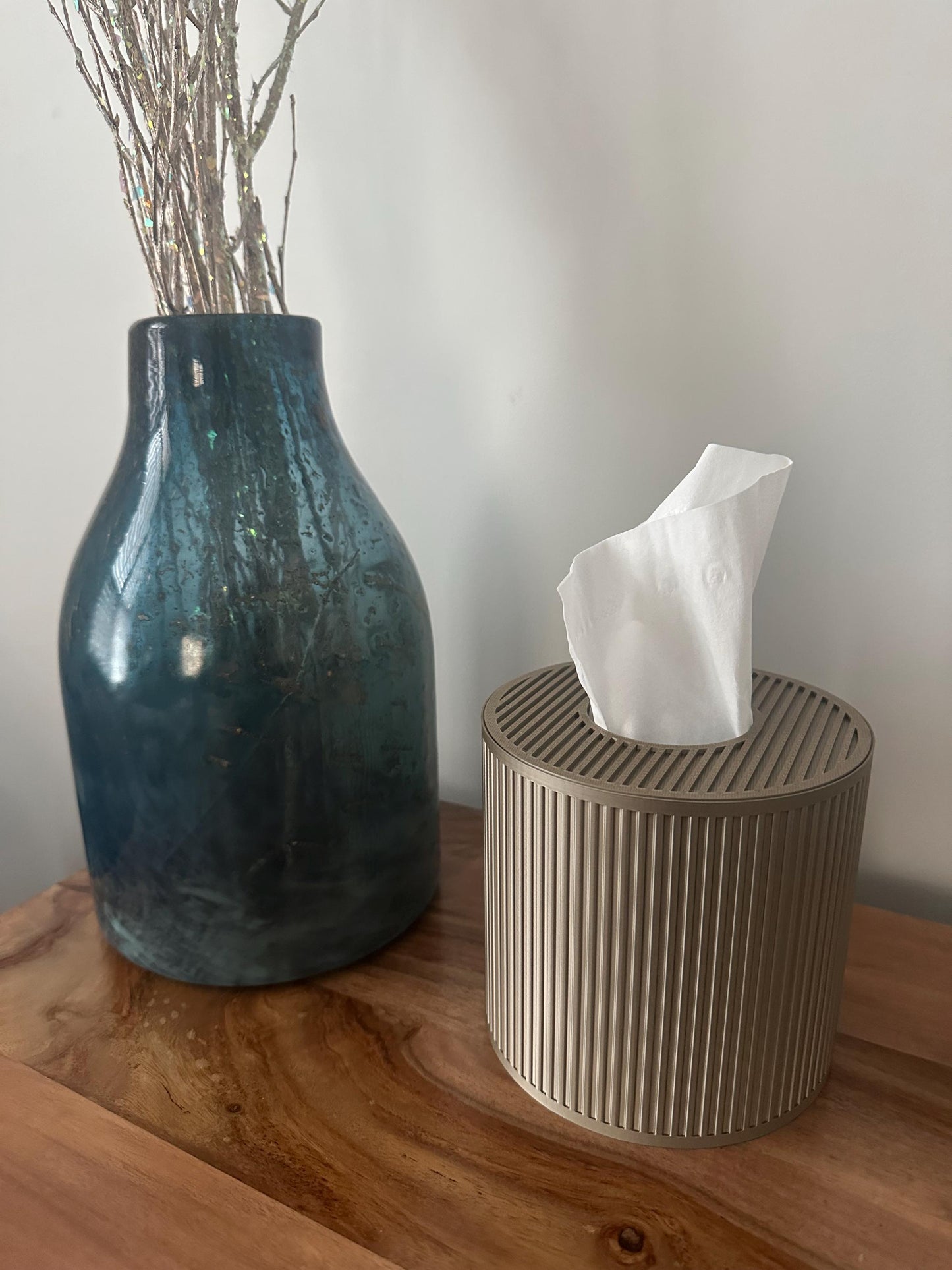 Tissue Box Cover – Gold – Cylinder