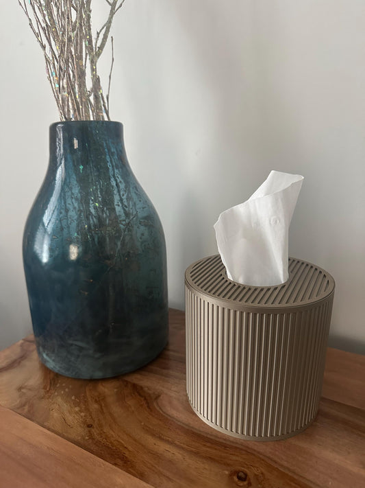 Tissue Box Cover – Gold – Cylinder