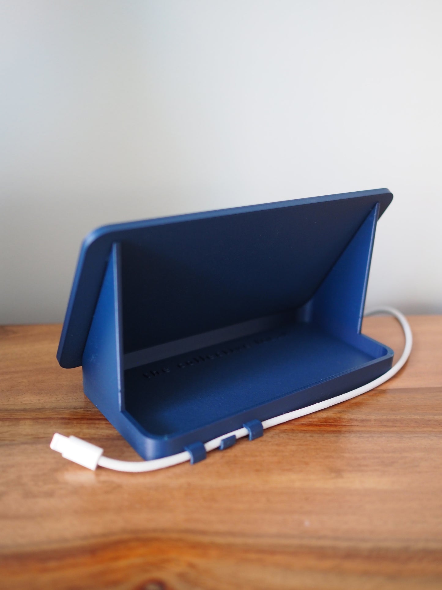 Blue Universal Phone Stand with Alarm Clock Display