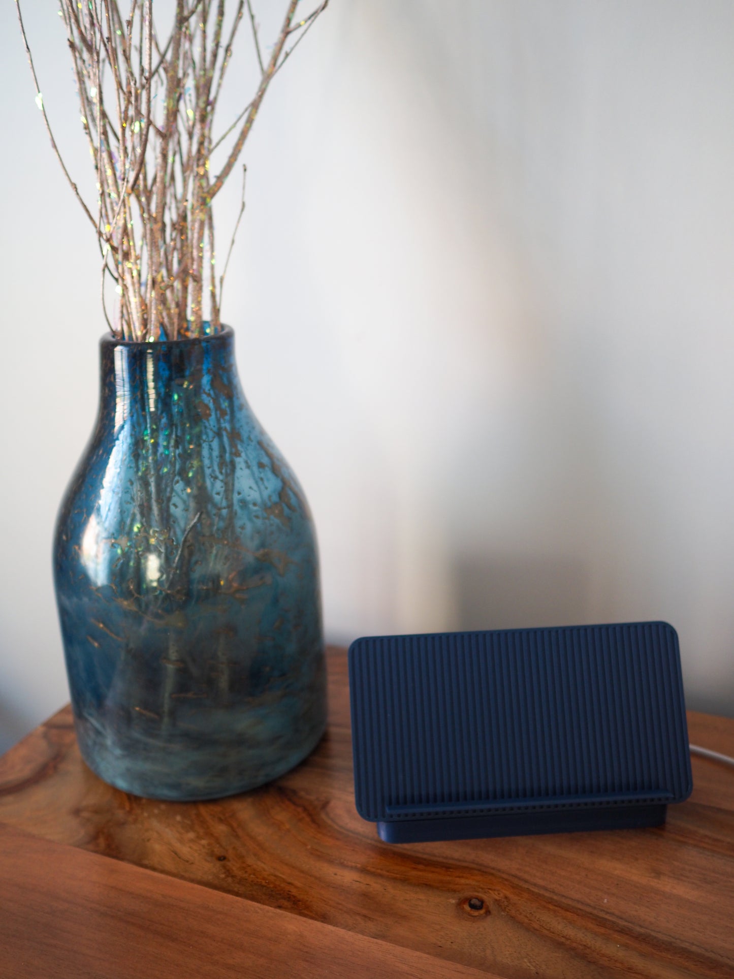 Blue Universal Phone Stand with Alarm Clock Display