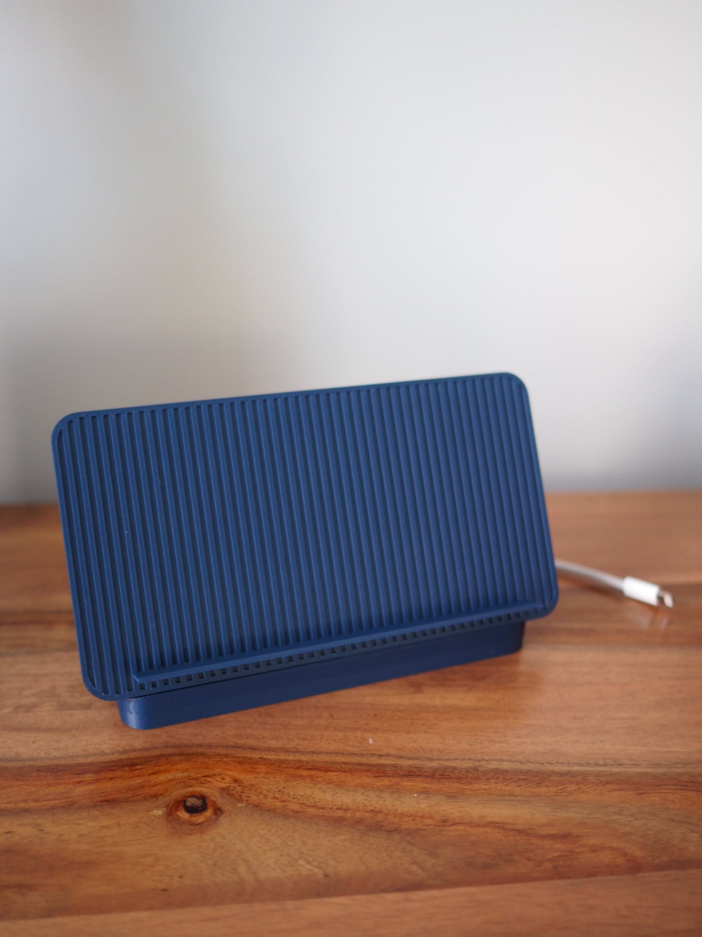 Blue Universal Phone Stand with Alarm Clock Display