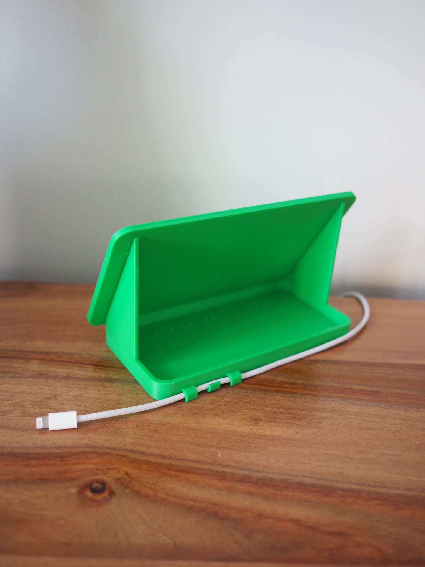 Bright Green Universal Phone Stand with Alarm Clock Display
