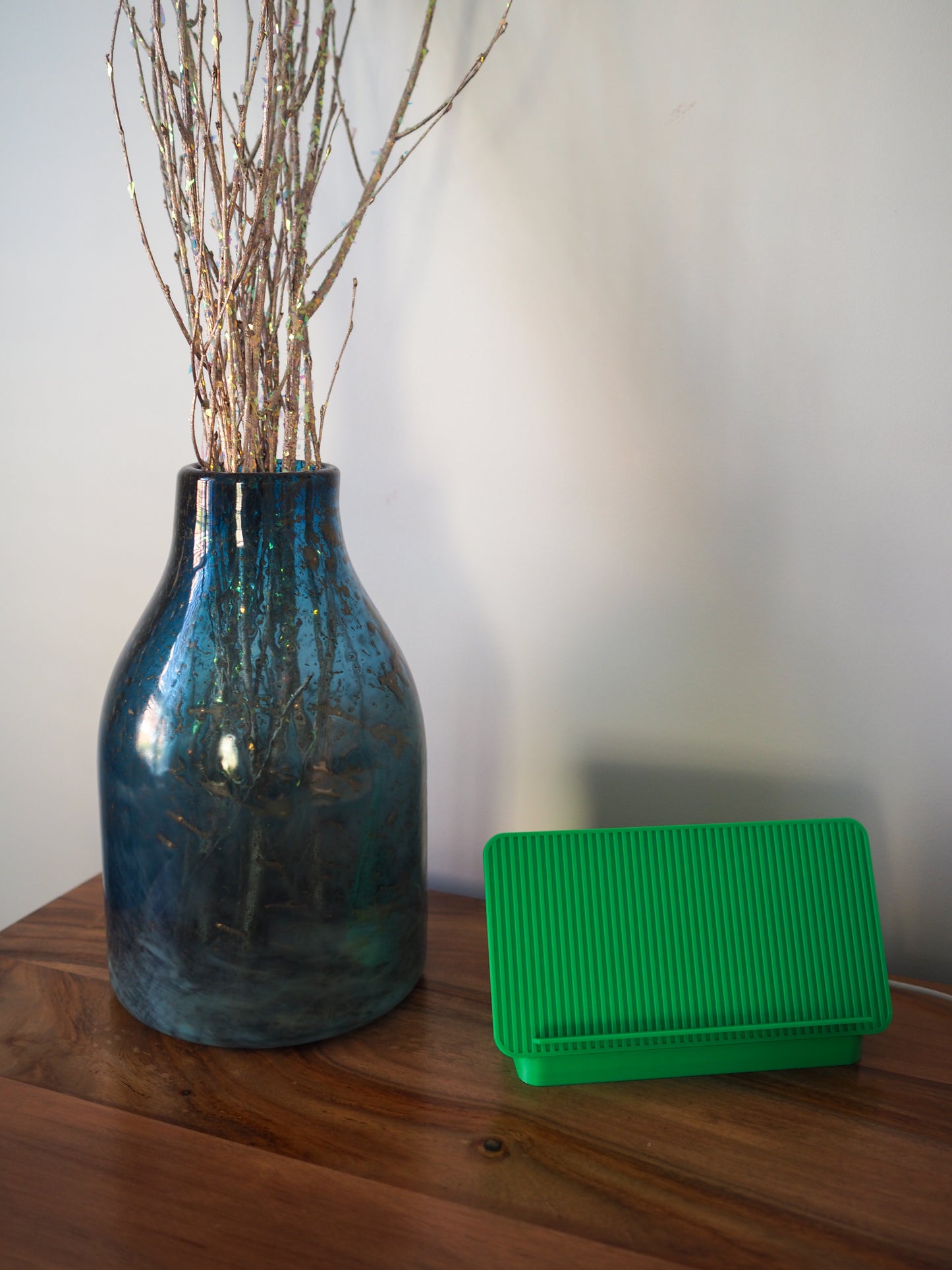 Bright Green Universal Phone Stand with Alarm Clock Display