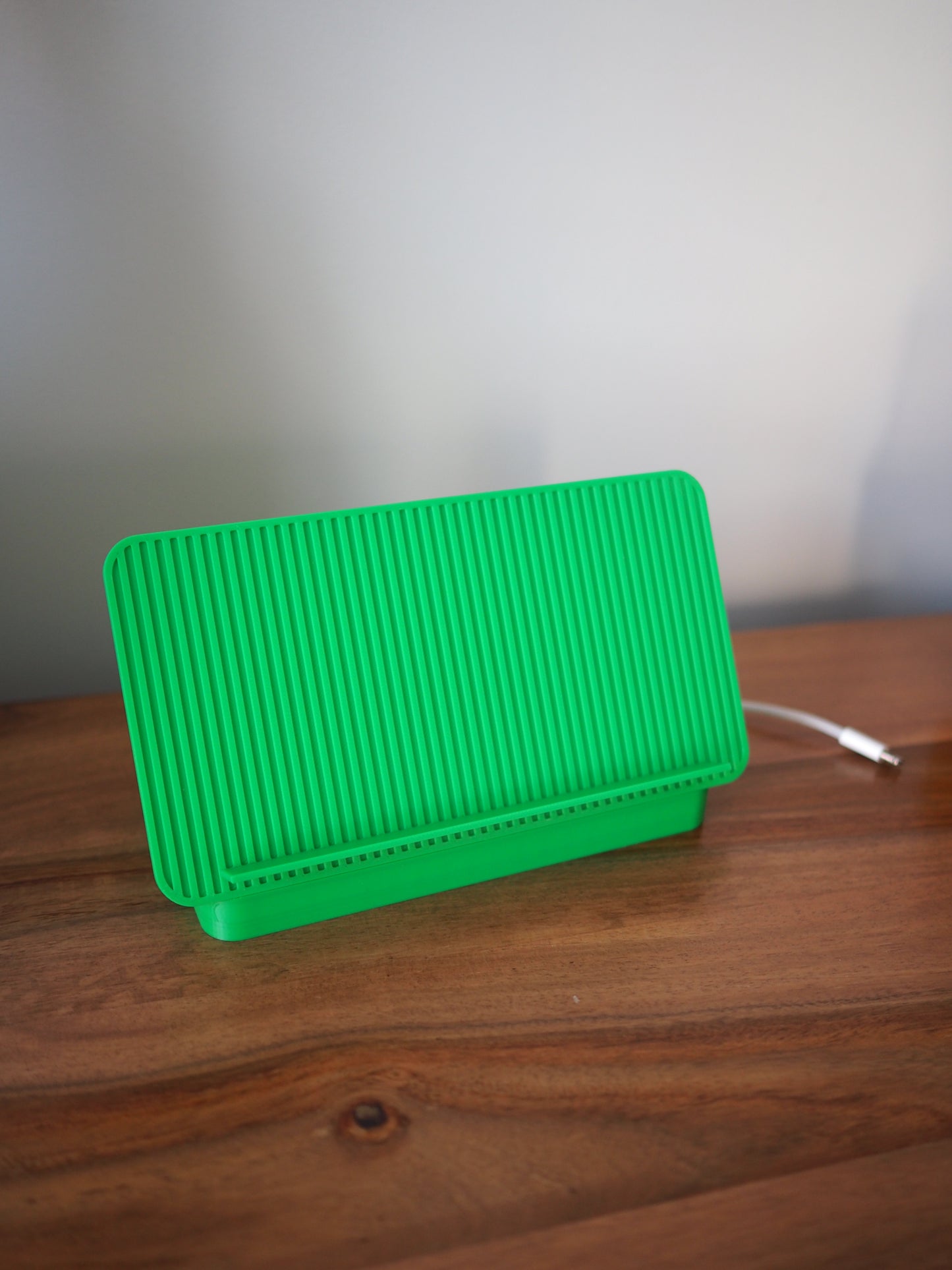 Bright Green Universal Phone Stand with Alarm Clock Display