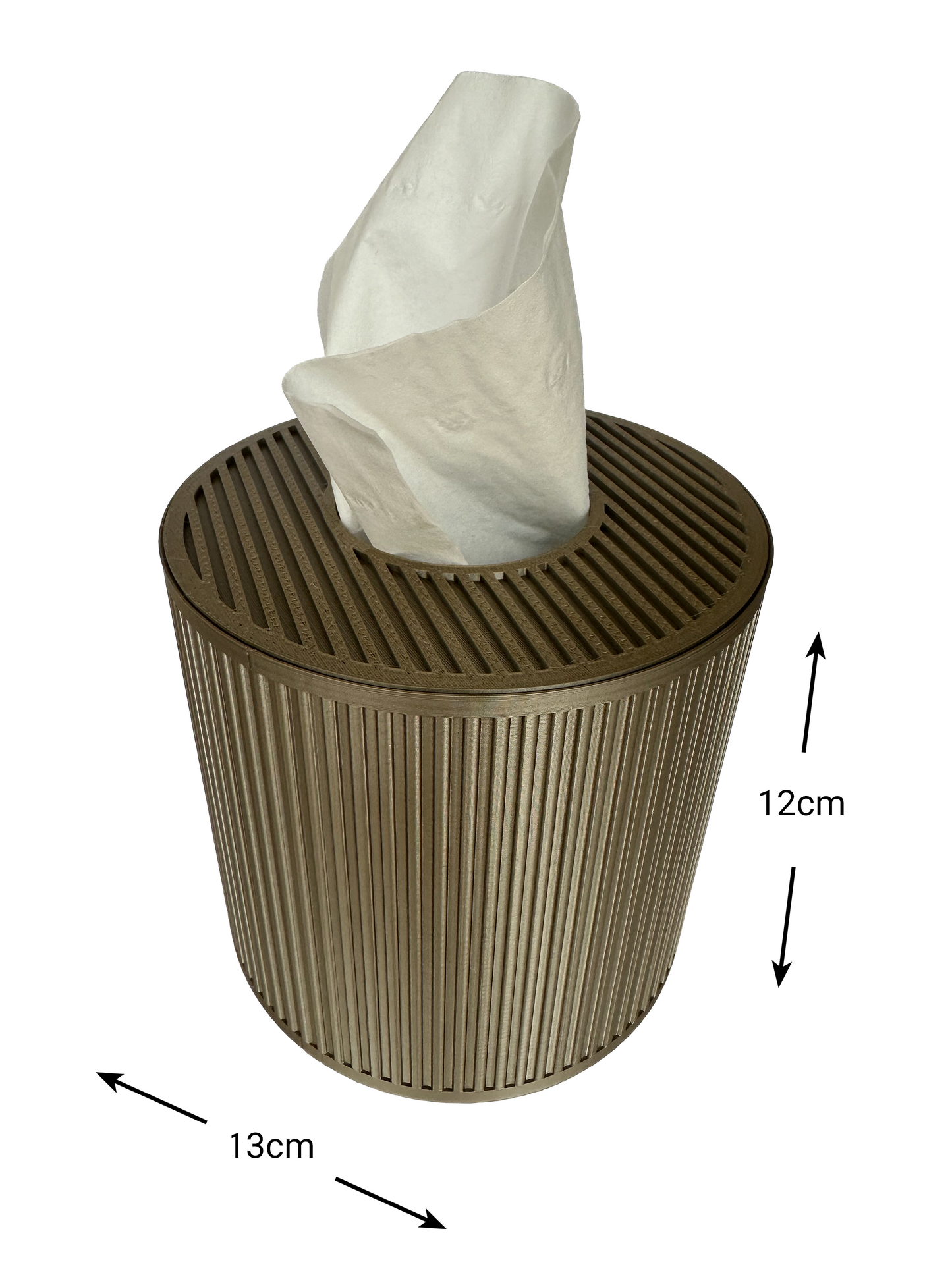 Tissue Box Cover – Gold – Cylinder