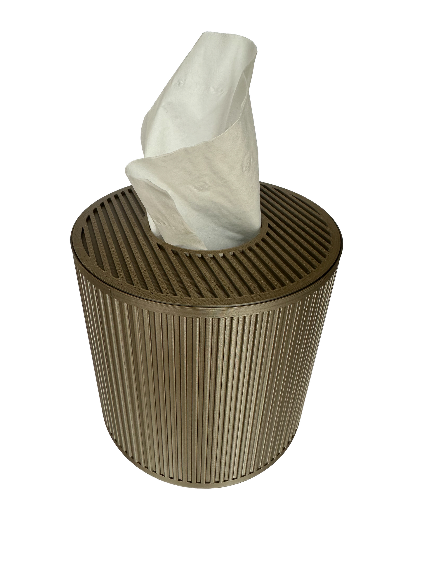 Tissue Box Cover – Gold – Cylinder