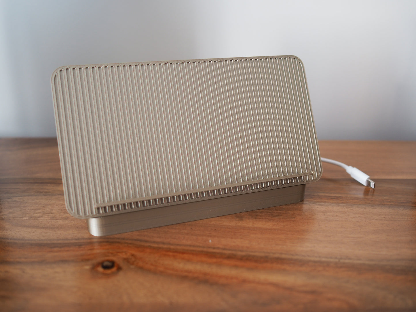 Gold Universal Phone Stand with Alarm Clock Display