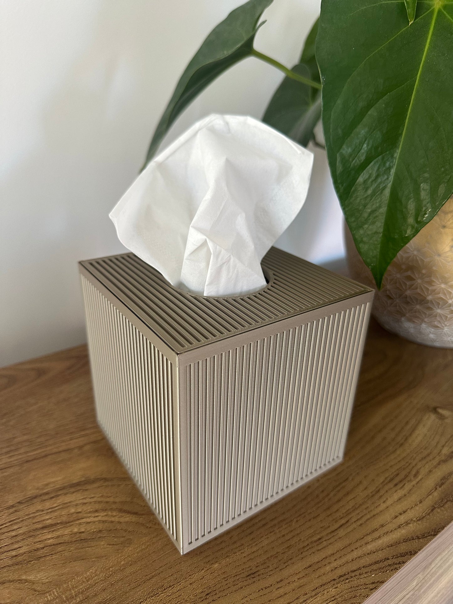 Tissue Box Cover – Gold – Cube