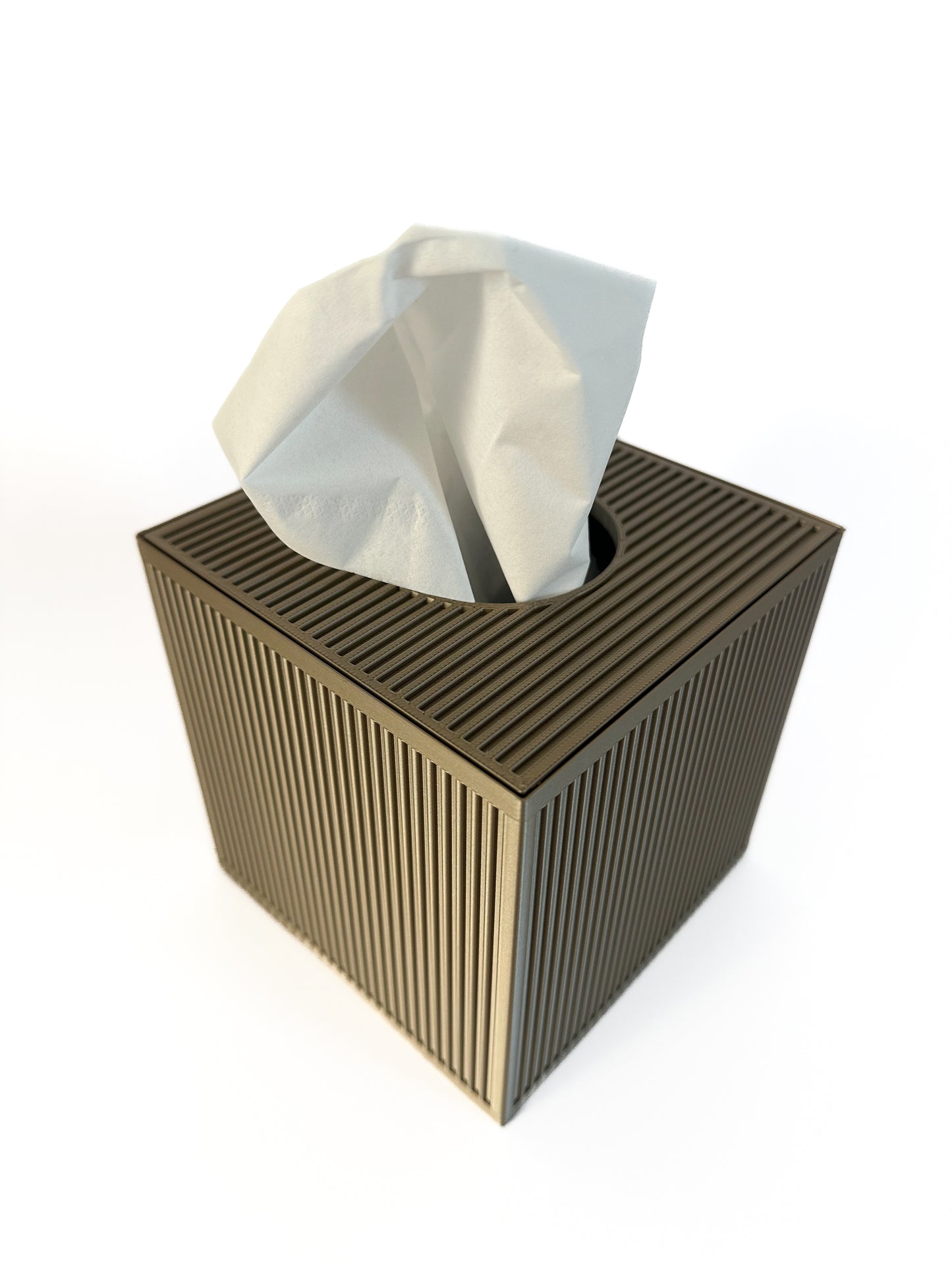 Tissue Box Cover – Gold – Cube