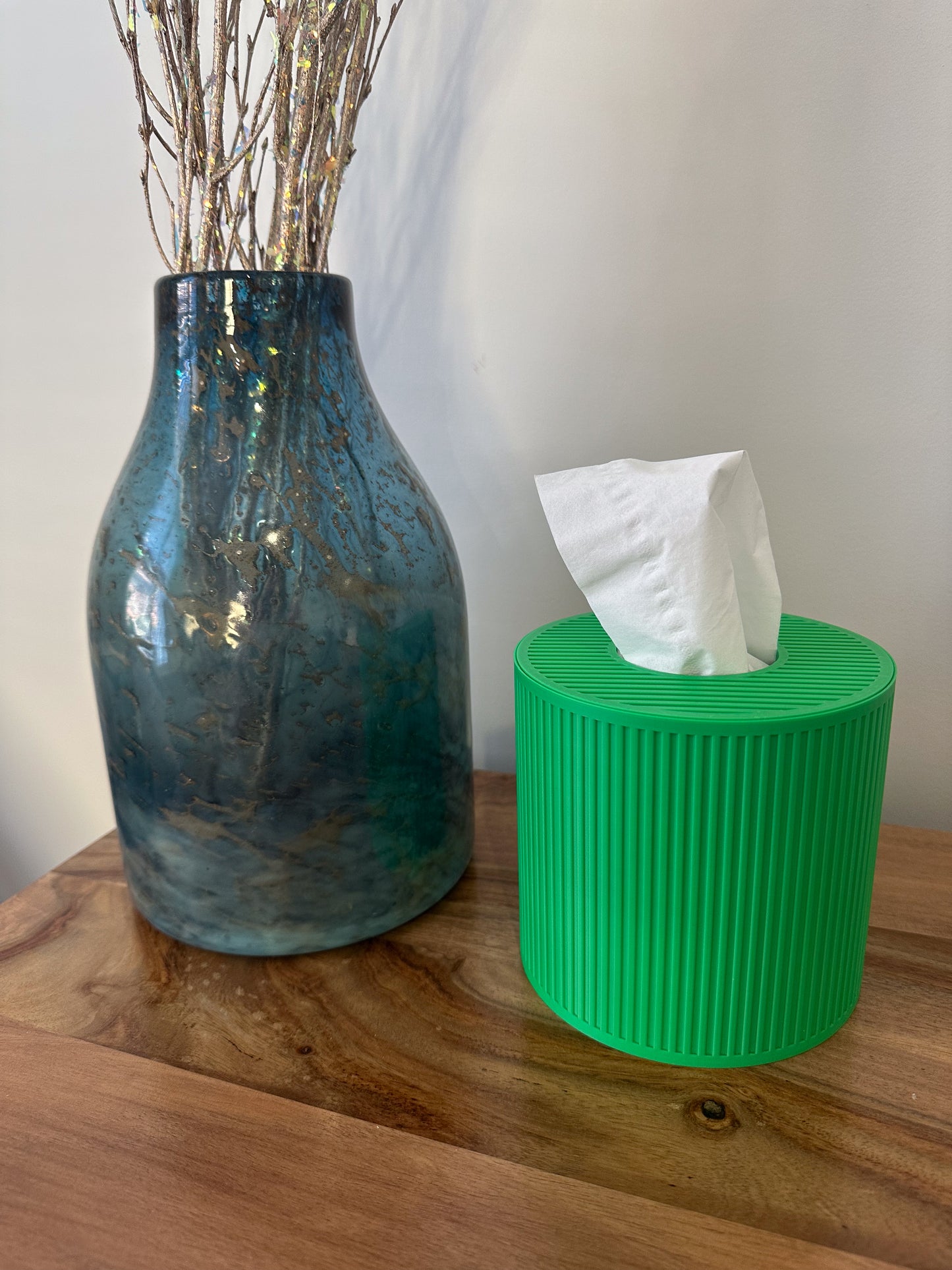 Tissue Box Cover – Green – Cylinder