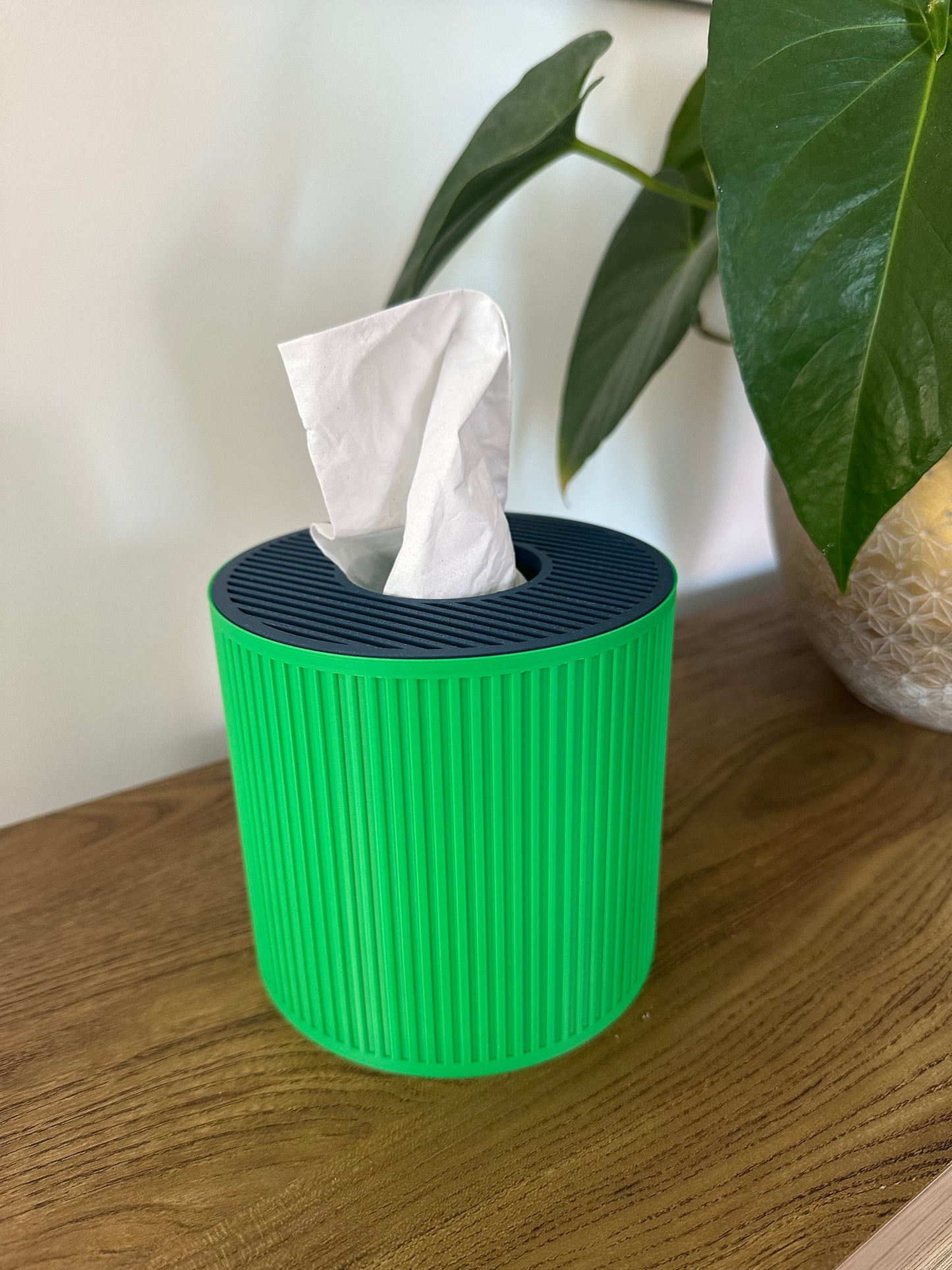 Tissue Box Cover – Blue/Green – Cylinder