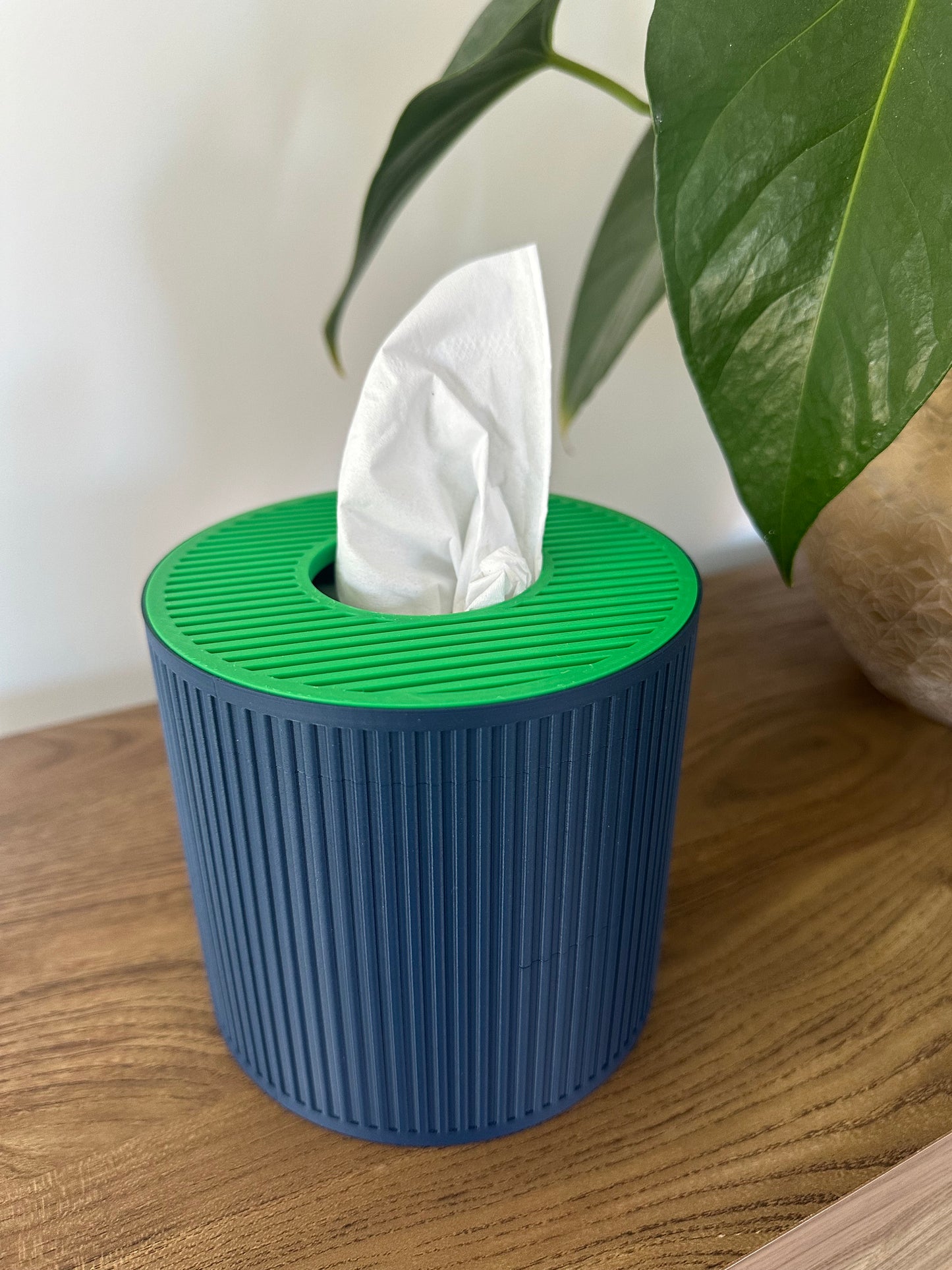 Tissue Box Cover – Blue/Green – Cylinder