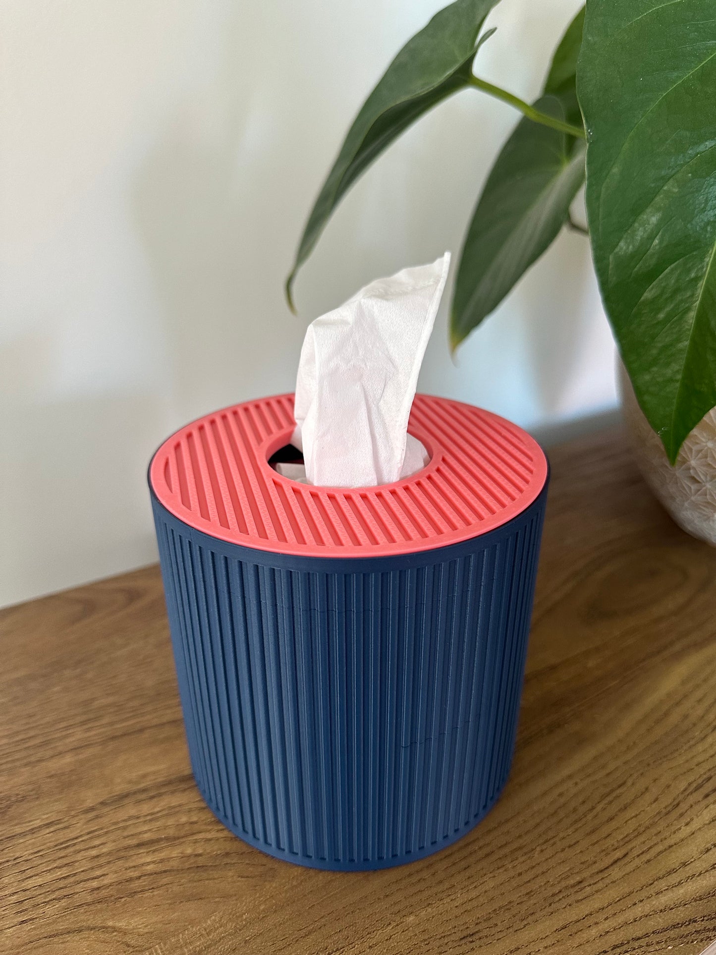 Tissue Box Cover – Blue/Pink – Cylinder