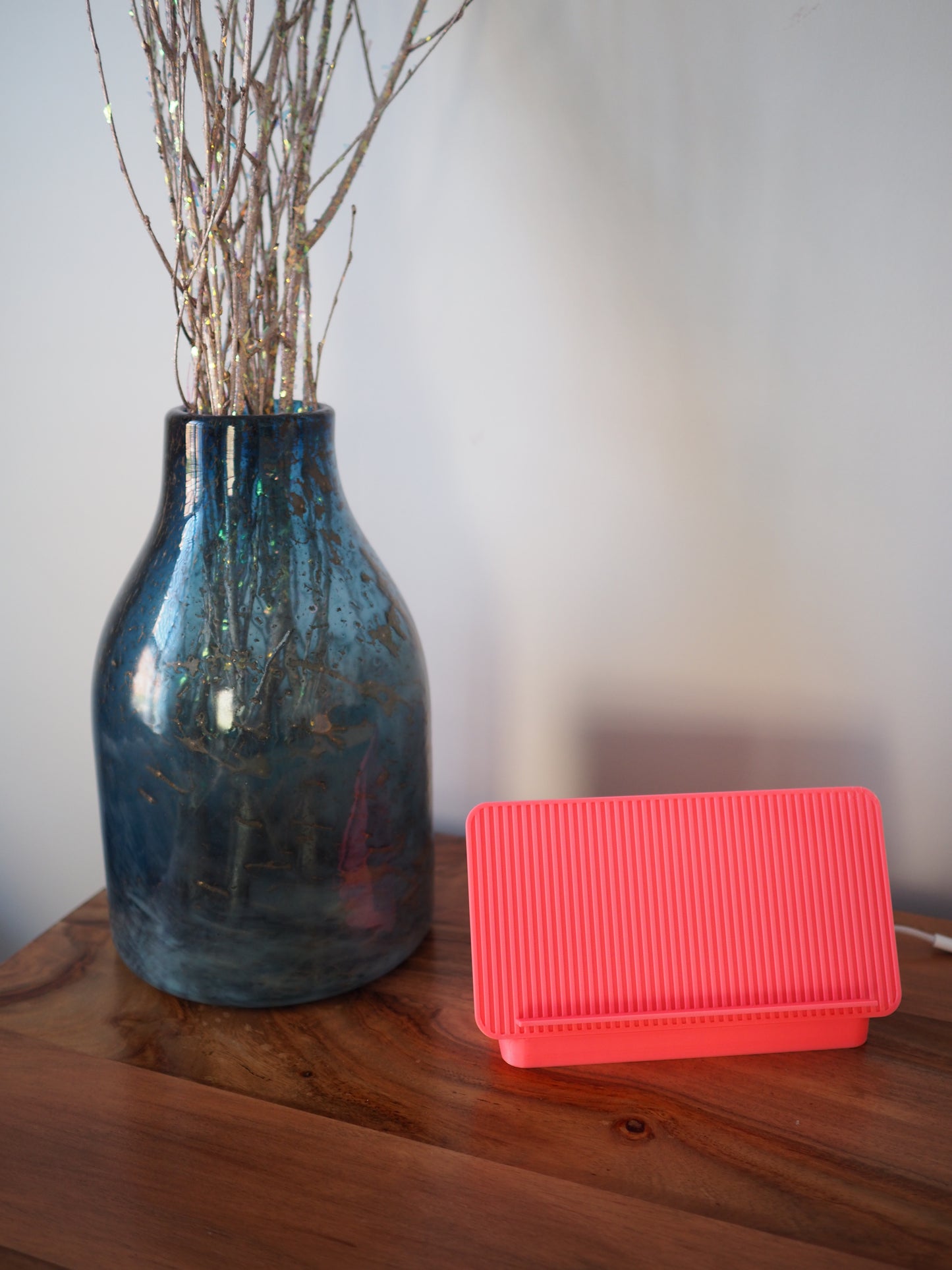 Pink Universal Phone Stand with Alarm Clock Display