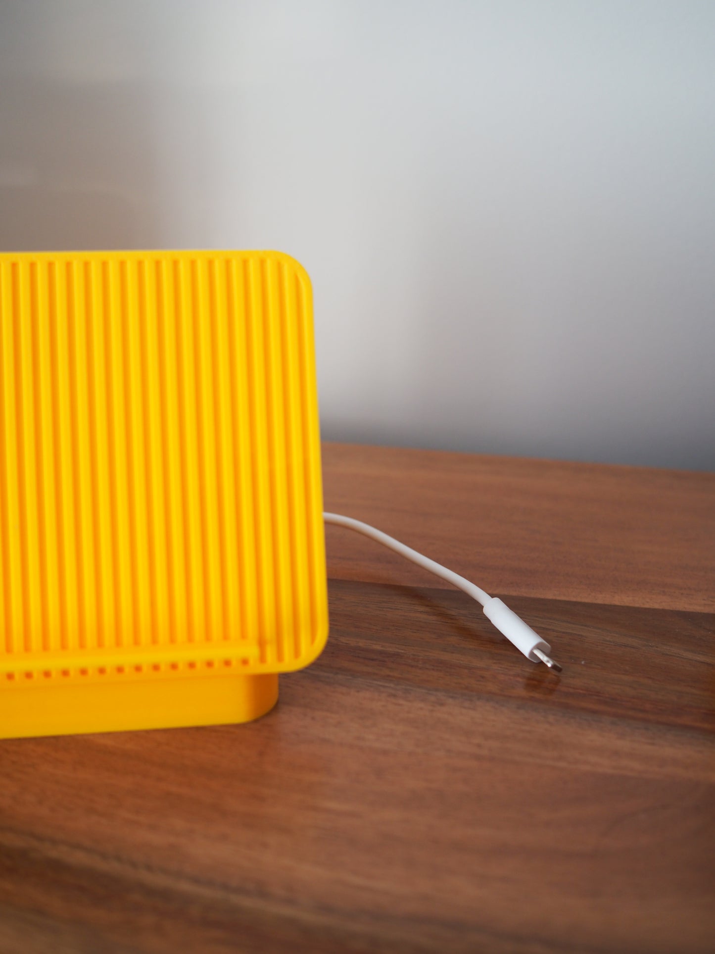 Yellow Universal Phone Stand with Alarm Clock Display