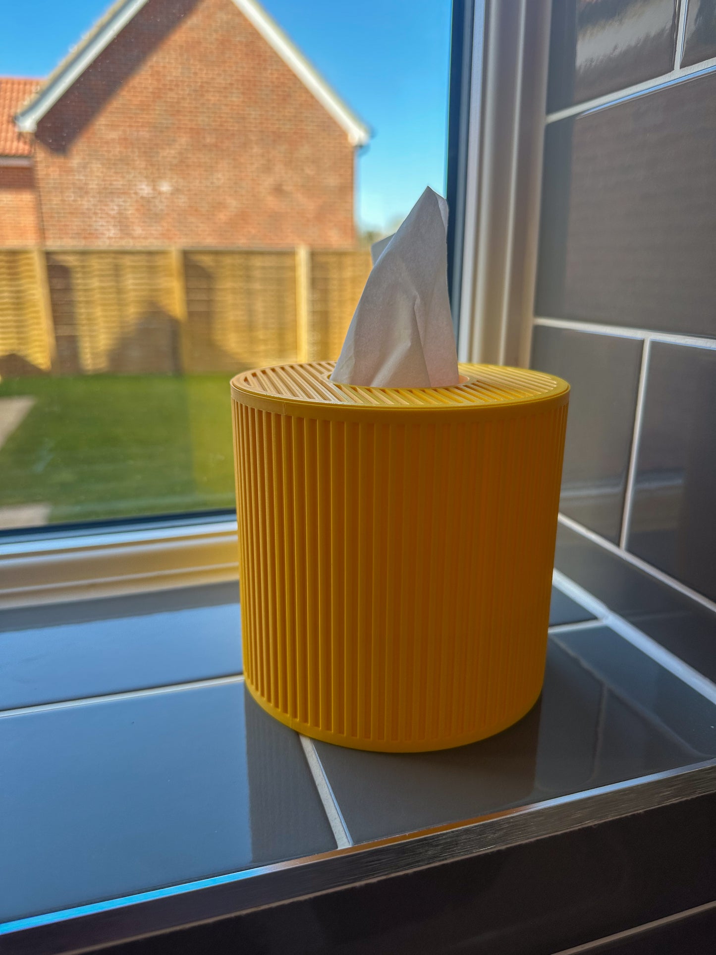 Tissue Box Cover – Yellow – Cylinder