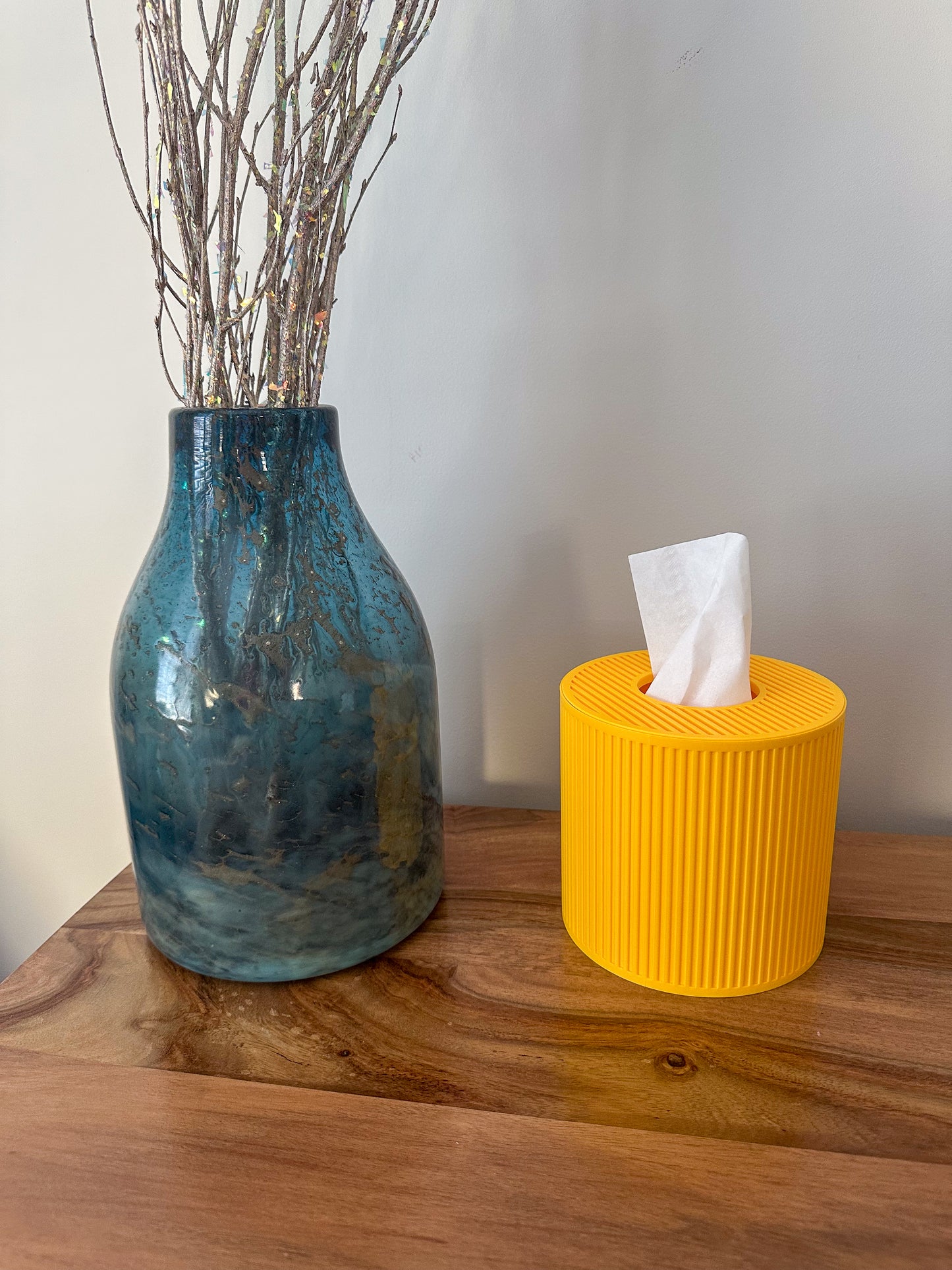 Tissue Box Cover – Yellow – Cylinder