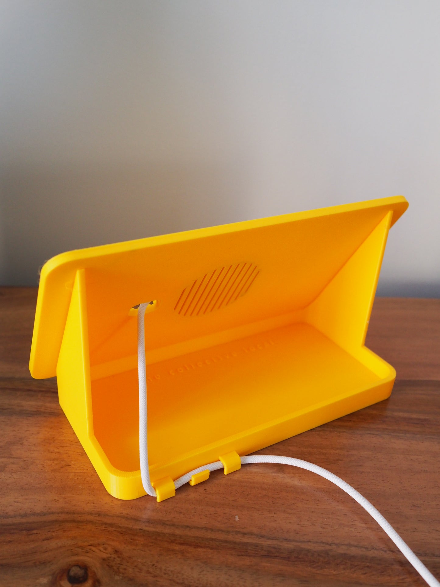 Yellow Alarm Clock iPhone MagSafe Landscape Charging Stand