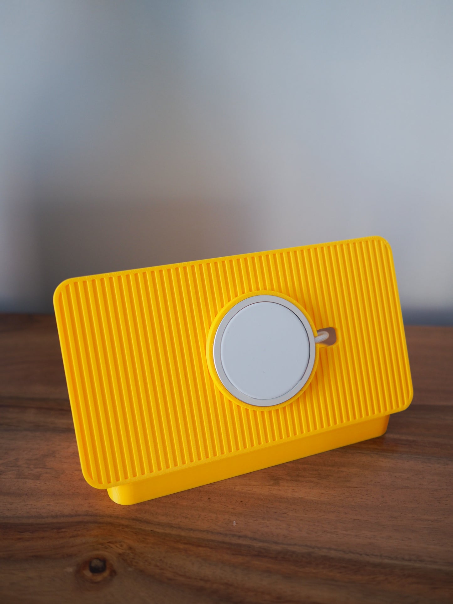 Yellow Alarm Clock iPhone MagSafe Landscape Charging Stand
