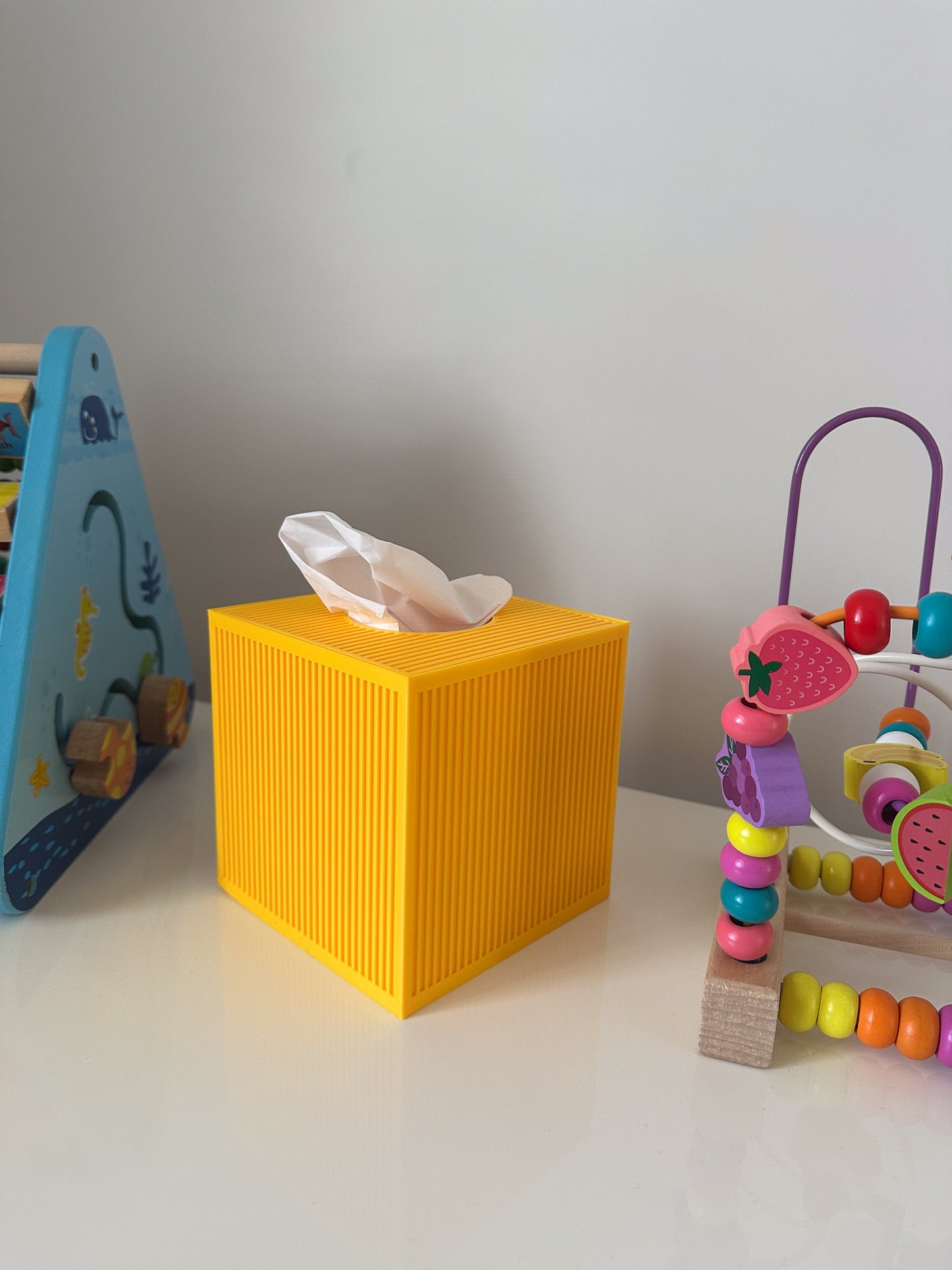 Tissue Box Cover – Yellow – Cube